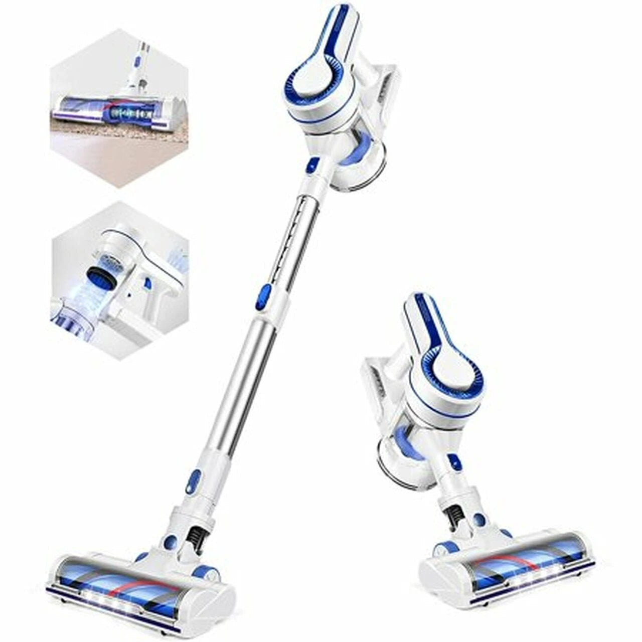 APOSEN Aspiradora Inalámbrica 4 en 1 Ligera, Ideal para Alfombras, Pisos Duros y Pelo de Mascotas