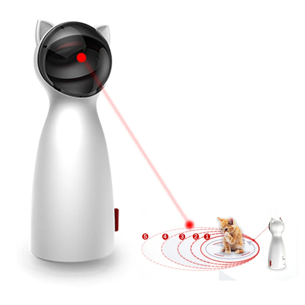 Automatic Interactive LED Laser Cat Toy with USB Recharge