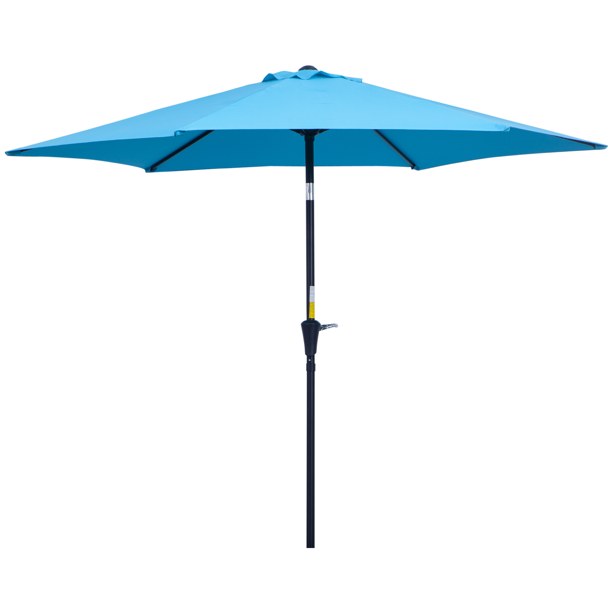 Outsunny Gartenschirm Ø2,6x2,4 m mit Kurbel und Neigbarem Kopf aus Aluminium und Polyester, Blau