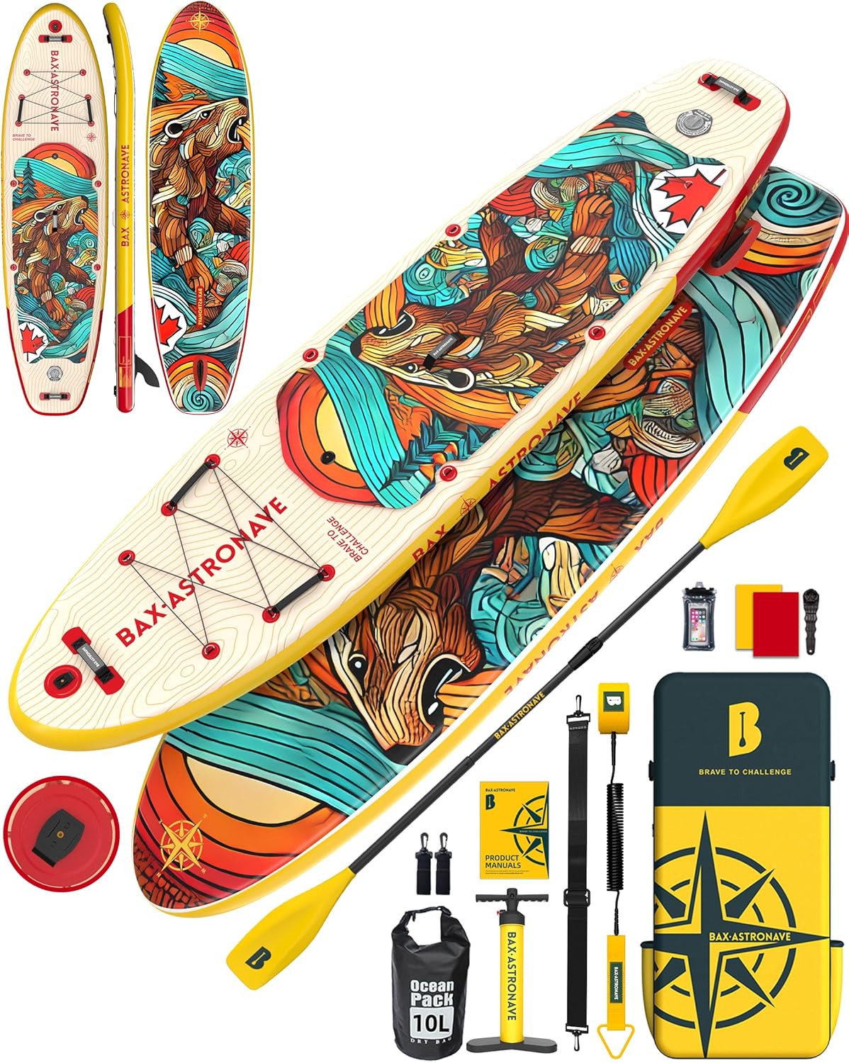 Tavola da surf gonfiabile SUP completa paddleboard accessori pompa a mano pagaia regolabile borsa impermeabile