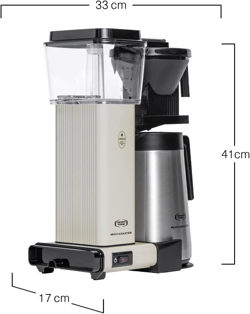 Moccamaster KBGT, filterkoffiezetapparaat met thermoskan, filterkoffiezetapparaat, Off-White, 1.25L
