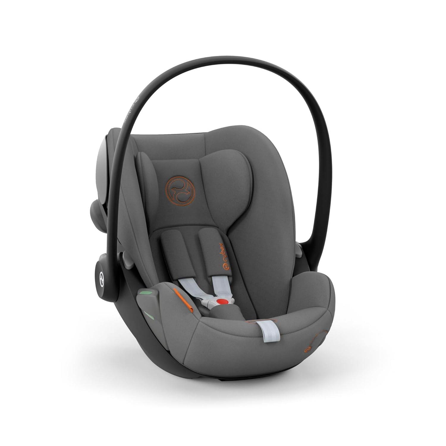 CYBEX Gold Babyschale Cloud G i-Size Comfort, Inkl. Neugeboreneneinlage, Ab Geburt bis ca. 24 Monate, Für Kinder ab 40 cm bis 87 cm, Max. 13 kg, Moon Black