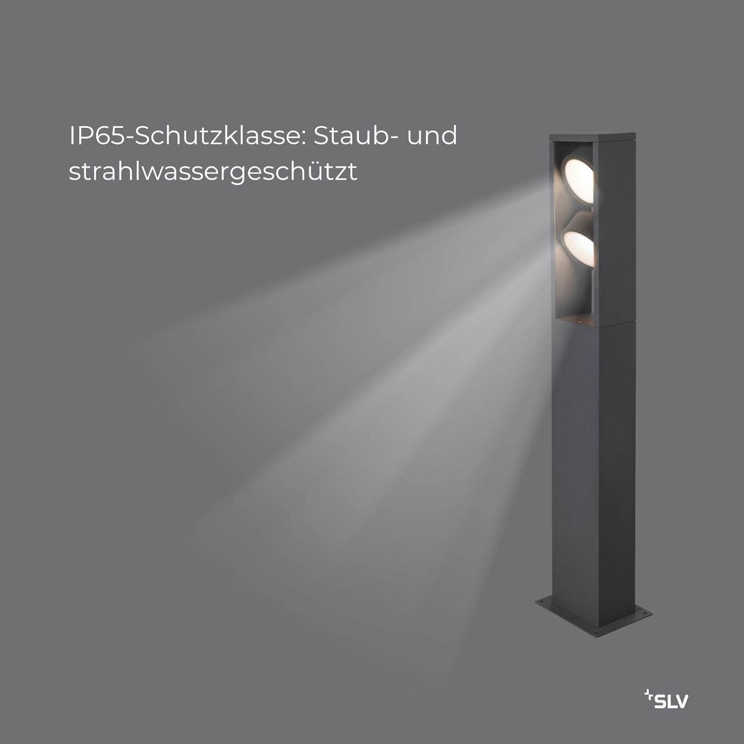 SLV ESKINA FRAME 75 | Stehleuchte, LED Außen-Beleuchtung für Wege, Eingänge, Outdoor Garten-Lampe, Außenleuchte | CCT switch 3000/4000K, IP65, 2400lm, 2x LED Inside, anthrazit
