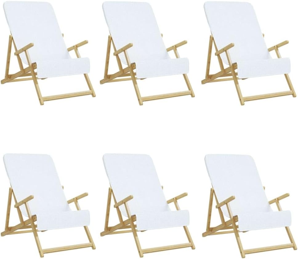 Furniture Select Strandtücher, 6 Stück, weiß, 60 x 135 cm, Stoff, 400 g/m²