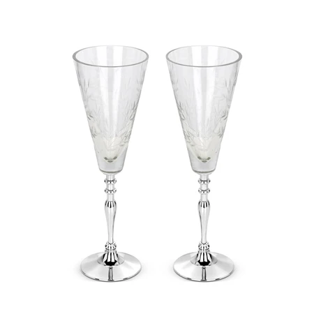 Newbridge Silverware Ornate Cut Glass Champagne Flutes