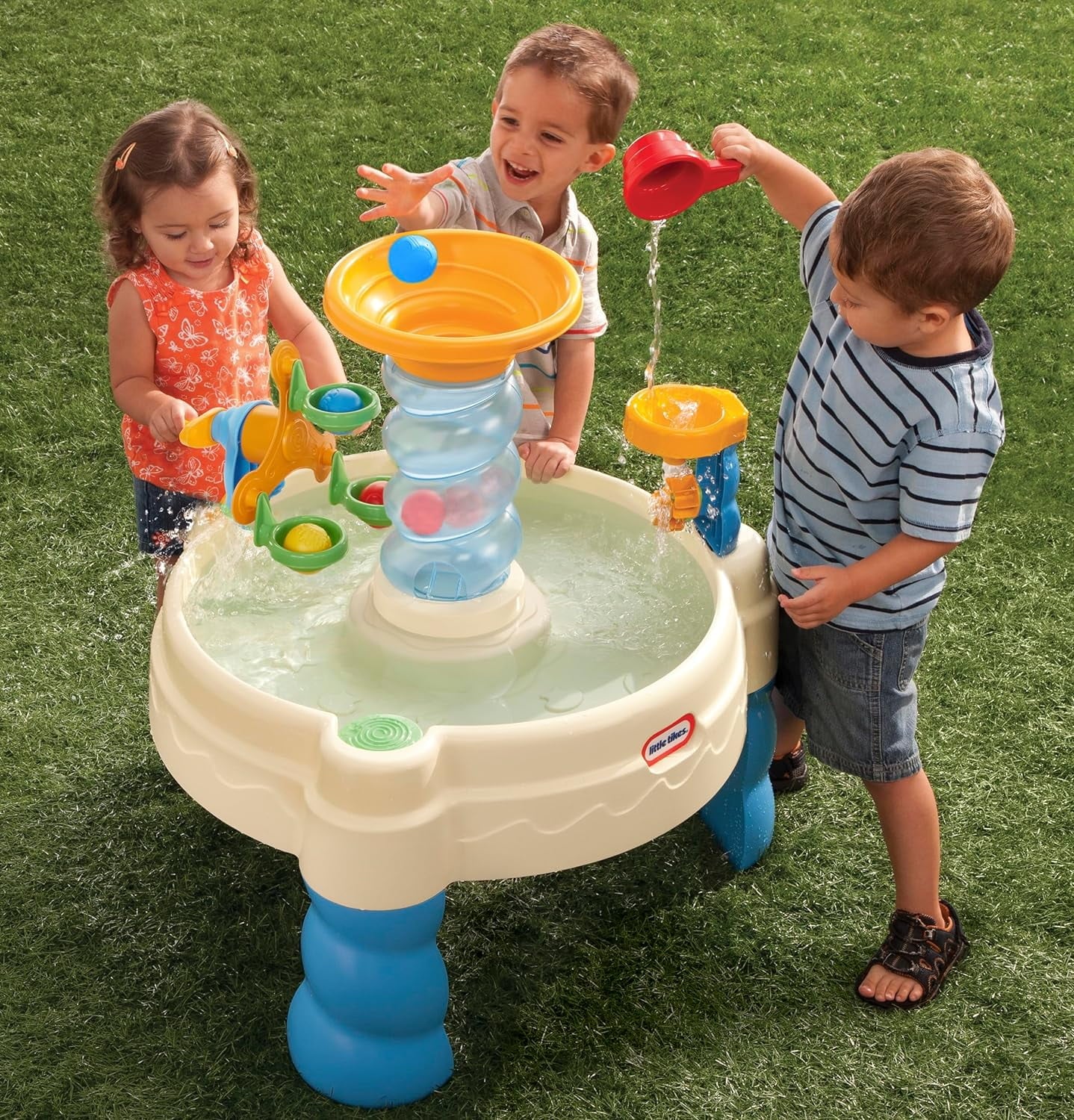 Little Tikes Spiralin&rsquo; Seas Waterpark Kids Water Table, Multicolor, Enhances Motor Skills, Outdoor Fun