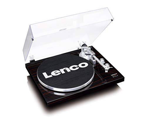 Lenco Giradischi LBT 188   Bluetooth   Trasmissione a cinghia   2 velocità 33 e 45 giri   Anti Skating   Digitalizza vinile in MP3   Marrone scuro, LBT 188 WA, Noce : Elettronica