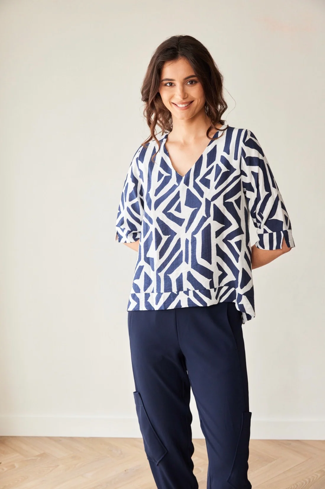 Peruzzi Geo Block Print Top