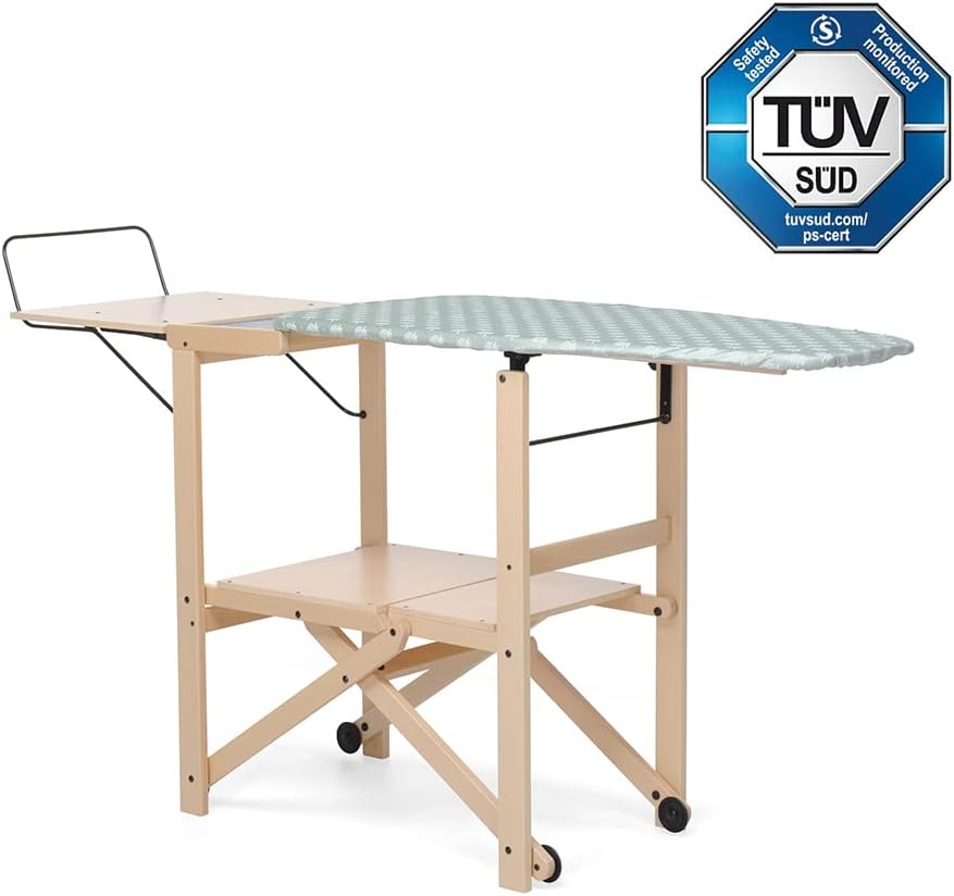 Foppapedretti Asso Postazione da Stiro, Naturale, Aperto: H 96 | P 50 | L 178 cm; Tavolo da stiro: P 49 | L 101 cm