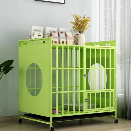Mobile Kennel per Cani da Interno Gabbia Cani per interno Gabbia per Animali Domestici con Chiavistello Gabbia da Arredamento con Vassoio per Cani di Piccolo Media fino a 60 kg. (Color : Green, Size : Amazon.it: Prodotti per animali domestici