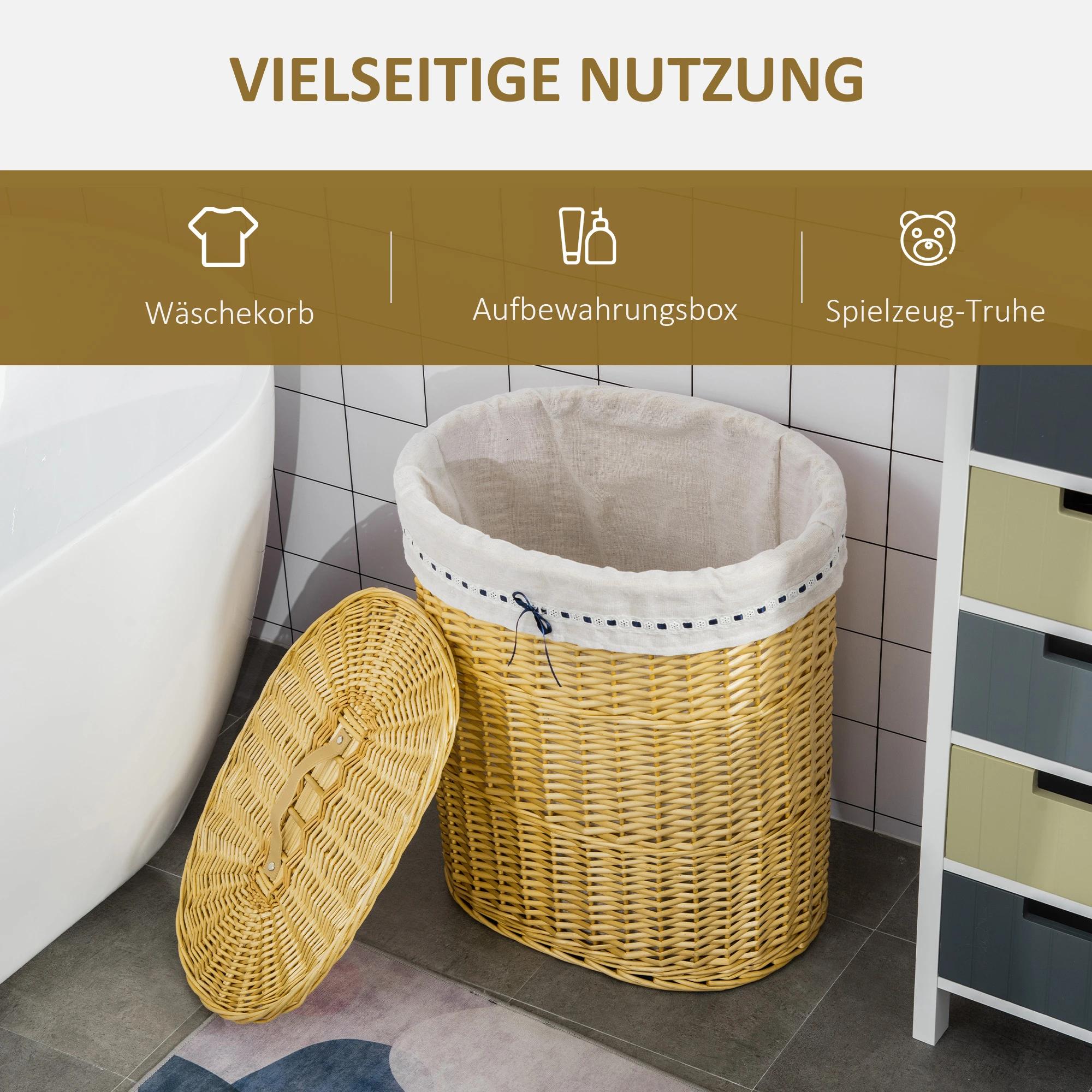 rieten wasmand 51cm x 38cm x 57cm