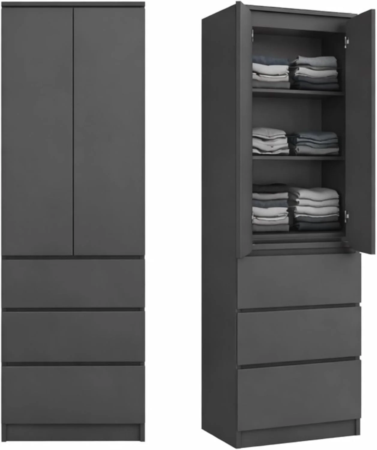 Home Collective Kleiderschrank, Garderobenschrank in Anthrazit