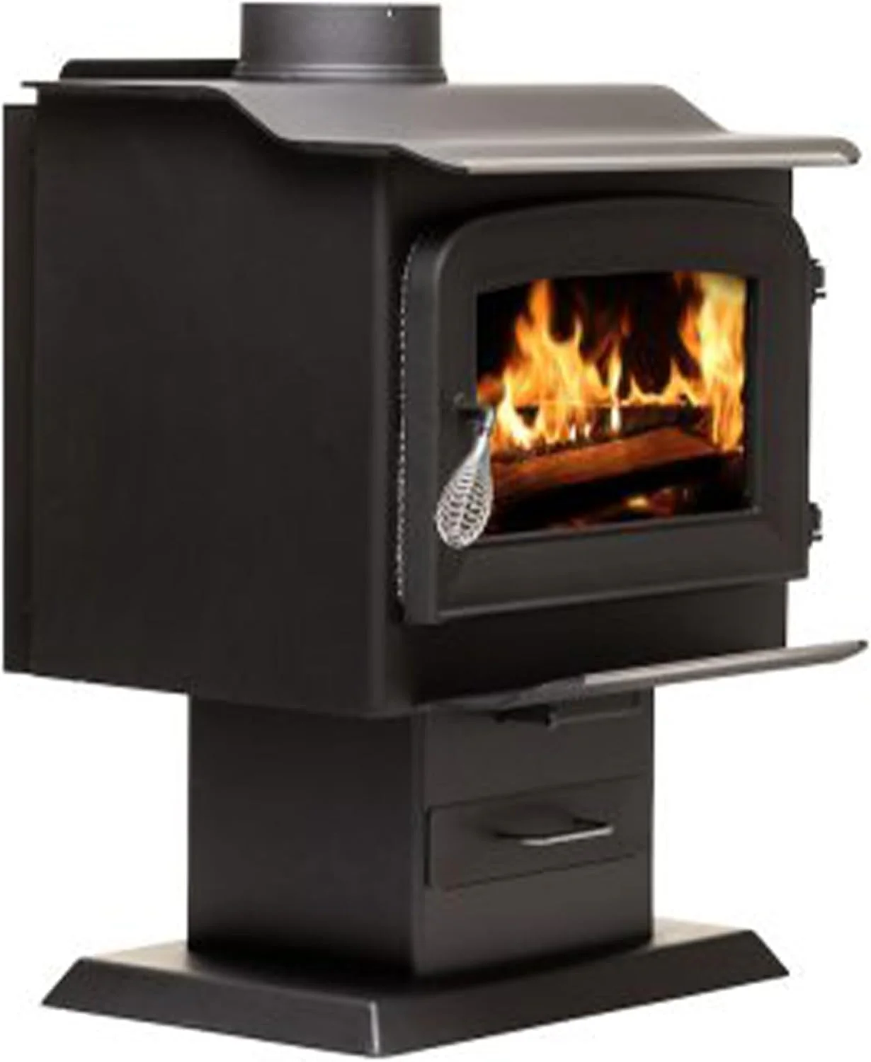 Ashley Hearth AW1120E P Wood Stove, 68,000 BTUs, 1200 Sq. Ft. Heating, Pedestal Base, EPA Certified