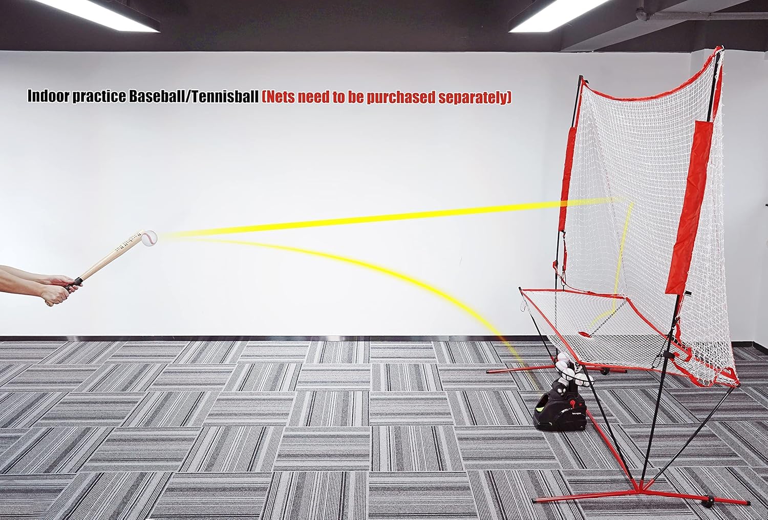 Tennis Ballmaschinen (maximal10 Bälle) Automatische Tennisbälle Trainer für Selbsttraining,Anfänger/Zuhause/Gericht/Garage/Büro,AC&Batterie&USB-Kabel