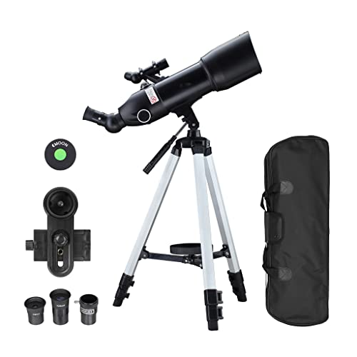 Telescopi per adulti Astronomia Principianti Telescopi 80mm con 10X Phone Mount Telescopio Treppiede e Custodia : Elettronica