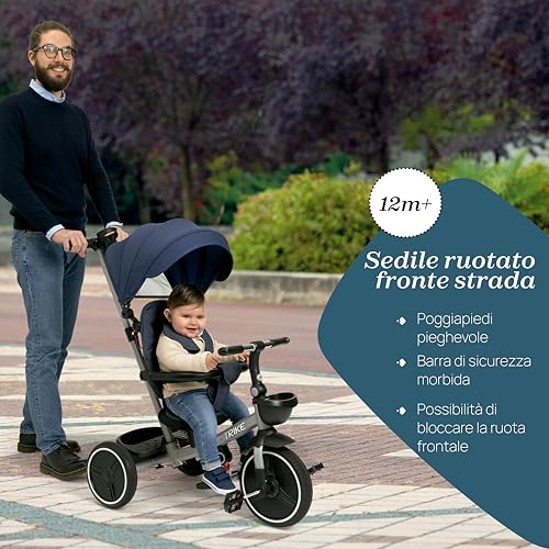 Chicco, Triciclo Bambini 4in1, Telaio in Metallo, Ruote in Gomma EVA, Cintura a 4 Punti, Maniglione Telescopico e Cappottina Rimovibili, Passeggino con Seduta Reversibile, Cestini, 6 mesi   5 anni : Amazon.it: Giochi e giocattoli