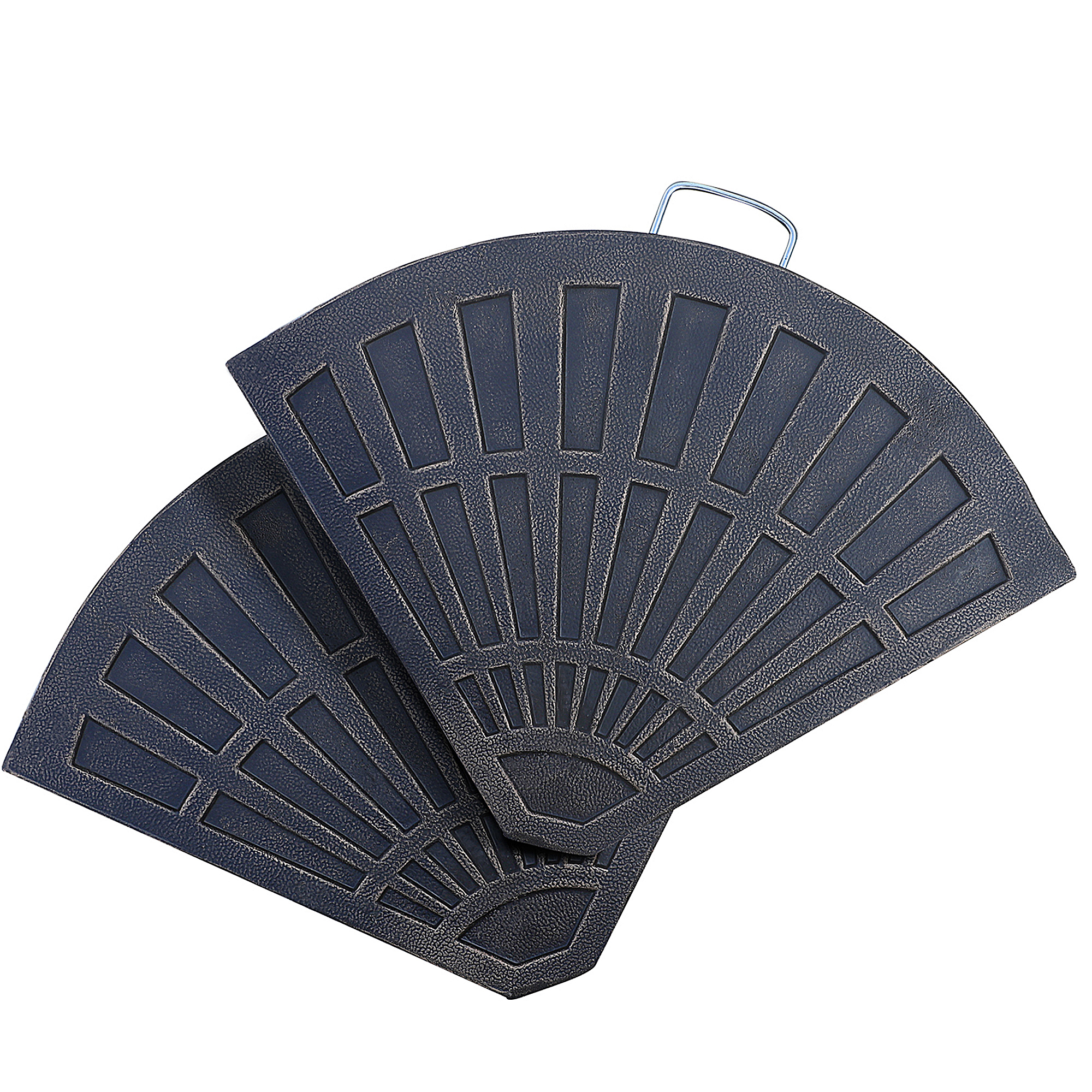 Outsunny 2-tlg. Set Gewichte für Sonnenschirmständer Platten-Schirmständer Sonnenschirmbasis halbrund mit Handgriff Kunstharz + Metall Bronze 66 x 47 x 4,2 cm 30 kg