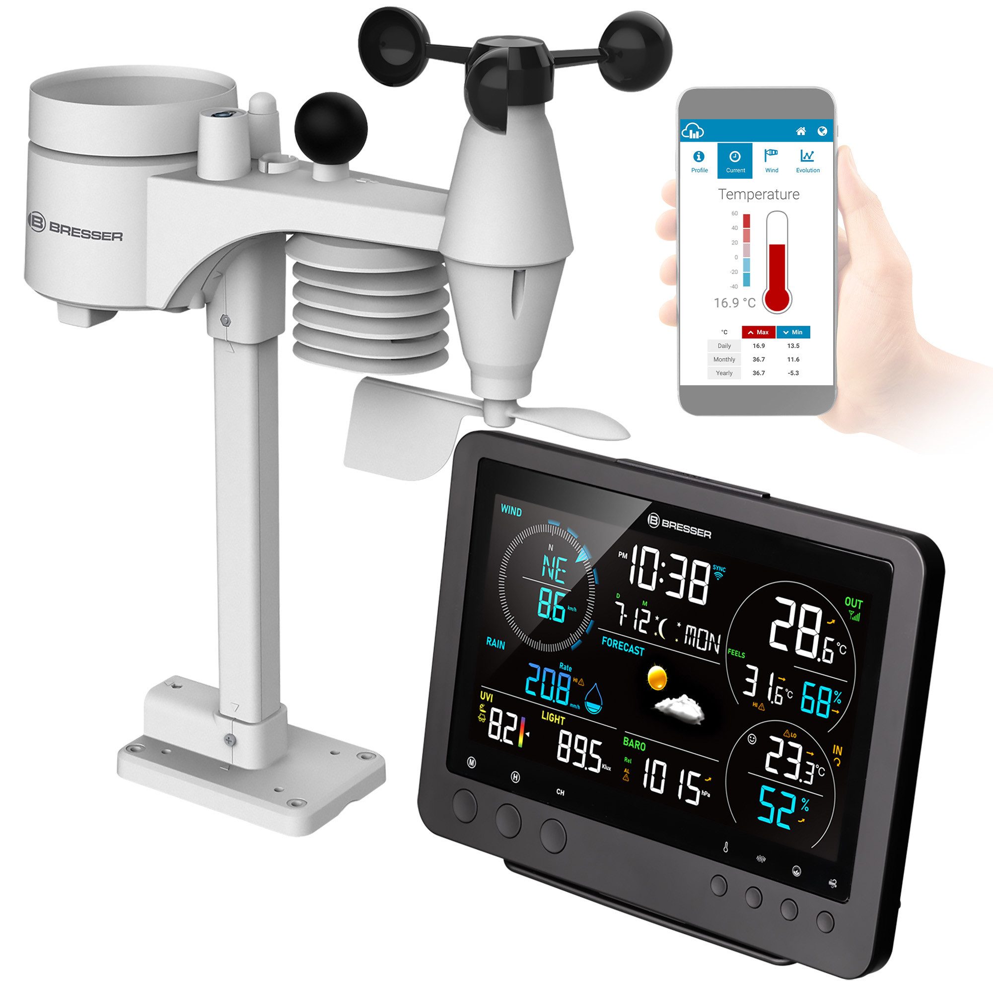 Wetterstation BRESSER 8-in-1-WLAN-Profi-Wetterstation Bise