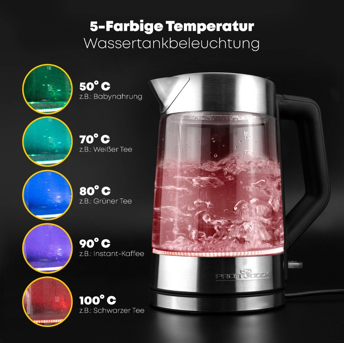 Wasserkocher PC-WKS 1190 G