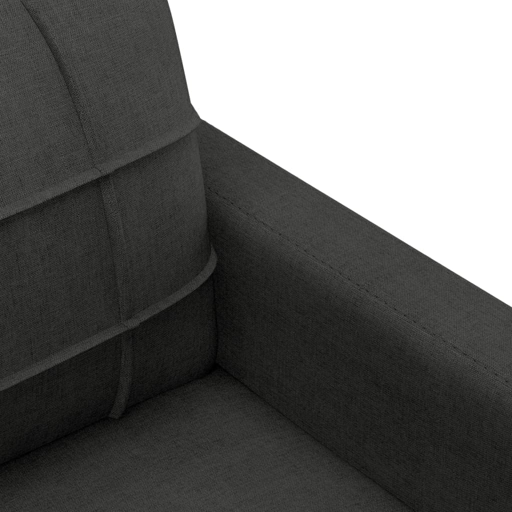 Gecheer Set di 3 divani da salotto moderni, 6 posti, in tessuto nero