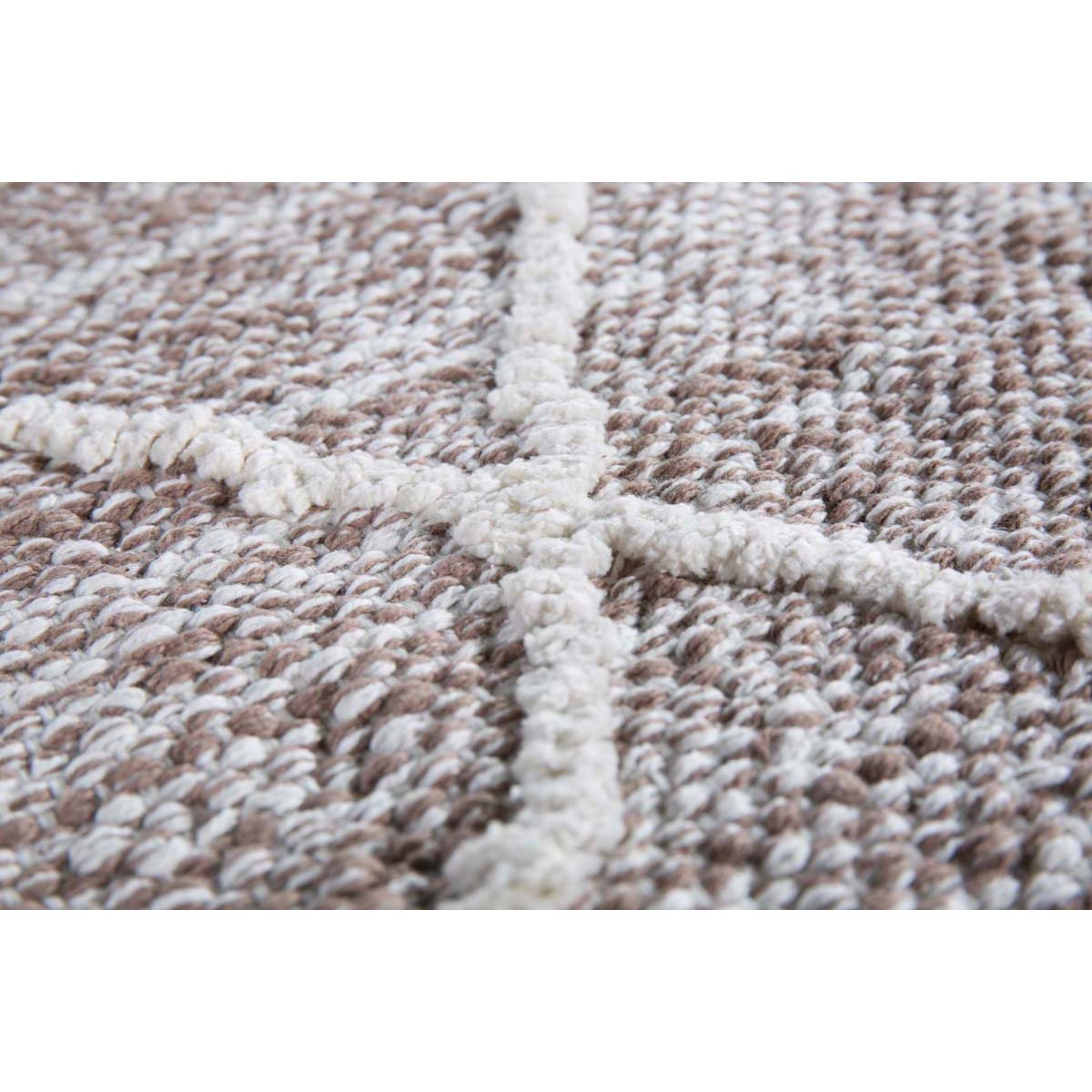 HOMCOM Teppich aus Baumwolle Braun 240 x 170 x 0,7 cm