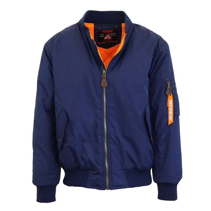 12 Pack Men's Heavyweight Bomber Flight Jacket - Navy