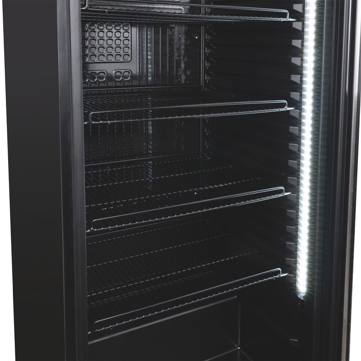Getränkekühlschrank GKS-230 Flaschenkühlschrank, Glastür & LED, abschließbar schwarz