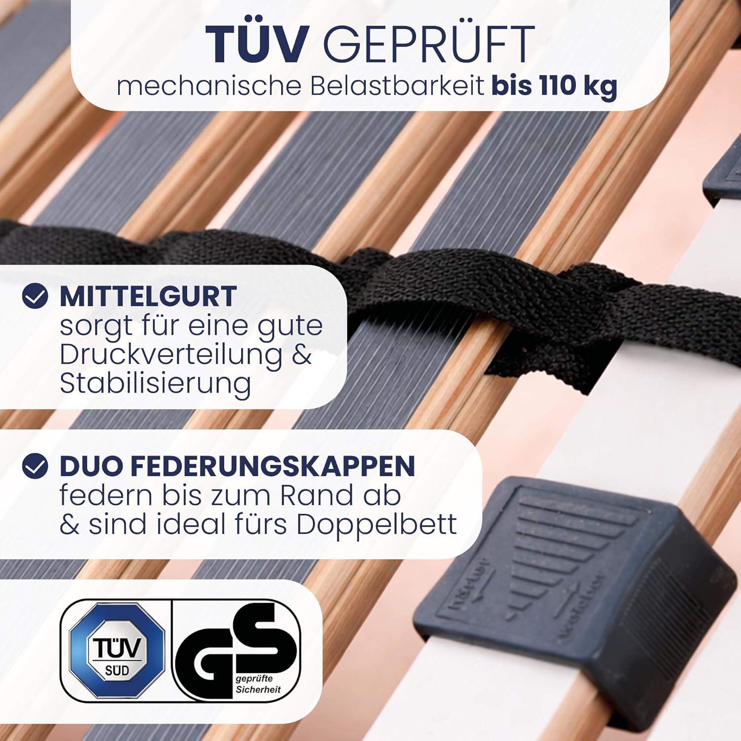 BeCo Lattenrost, Luxus E-Move, elektrischer Lattenrost, 100 x 200 cm, 28 Federholzleisten, komplett montiert, Kopf-und Fußteil verstellbar, TÜV geprüft, Made in Germany