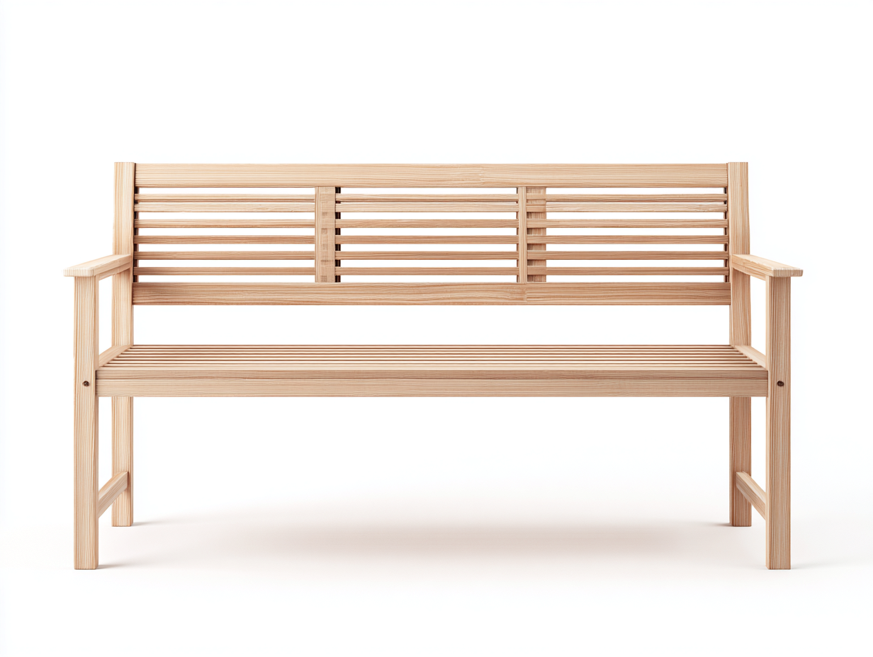 Gartenbank Massivholz 150x60x90 cm - Natur - Klassisches Design mit Rückenlehne für Garten und Terrasse