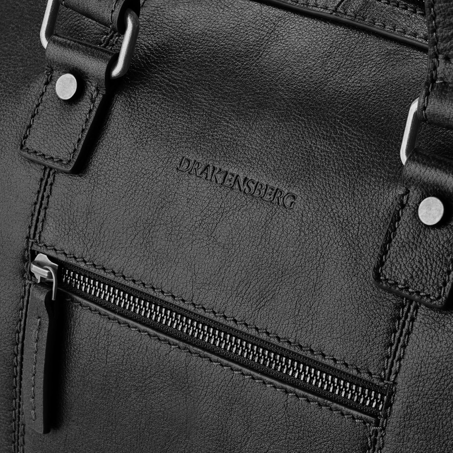 DRAKENSBERG Leder Weekender 'Romeo' (48cm) kleine Elegante Reisetasche, Damen, Herren, zulässiges Handgepäck | 35L, Schwarz, DR00540