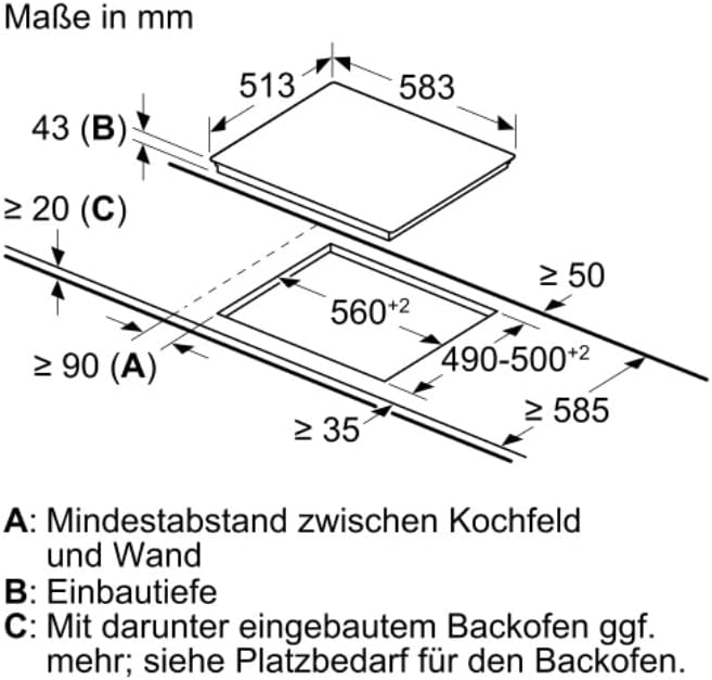Siemens EQ211KAAB Einbau-Herd-Set iQ300, Integrierbare Herd-Kochfeld-Kombination 60 cm breit, Schnellaufheizung, granit Glanz Emaille, 3D Heißluft, Bräterzone, Schwarz