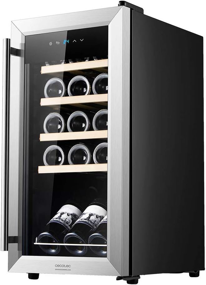 Cecotec Bolero Grandsommelier Duo 57000 Touch Black Integrated Wine Cellar, 57 Bottles, Silent Cooling (38Db) and Led Touch Control Panel