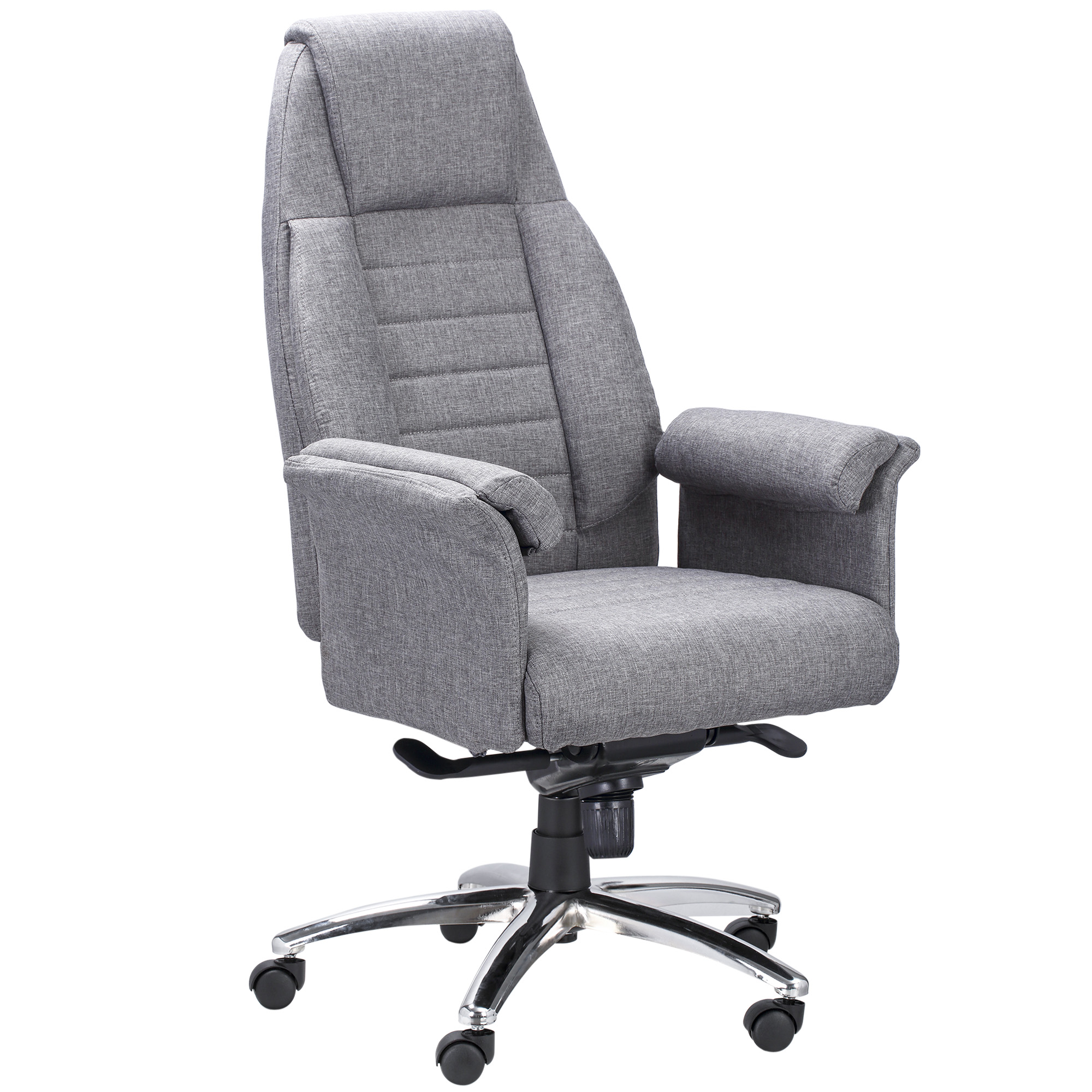 Vinsetto Bürostuhl Ergonomischer Drehstuhl mit Armlehne höhenverstellbar Kunstleinen Hellgrau 68 x 72 x 120-126 cm