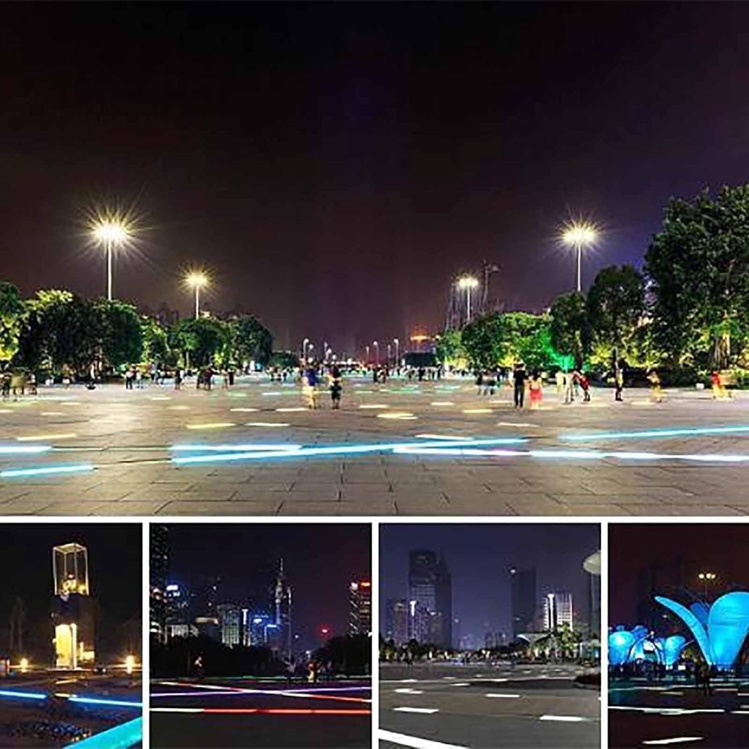 THEGA LED-Landschaftsleuchten, AC 220V Edelstahlplatte, Lange Streifen, Ultradünne Wandleuchten, IP67 Wasserdichter Außeneinbaustrahler, Dekorative Beleuchtung, Bodenleuchte(Yellow,48W)