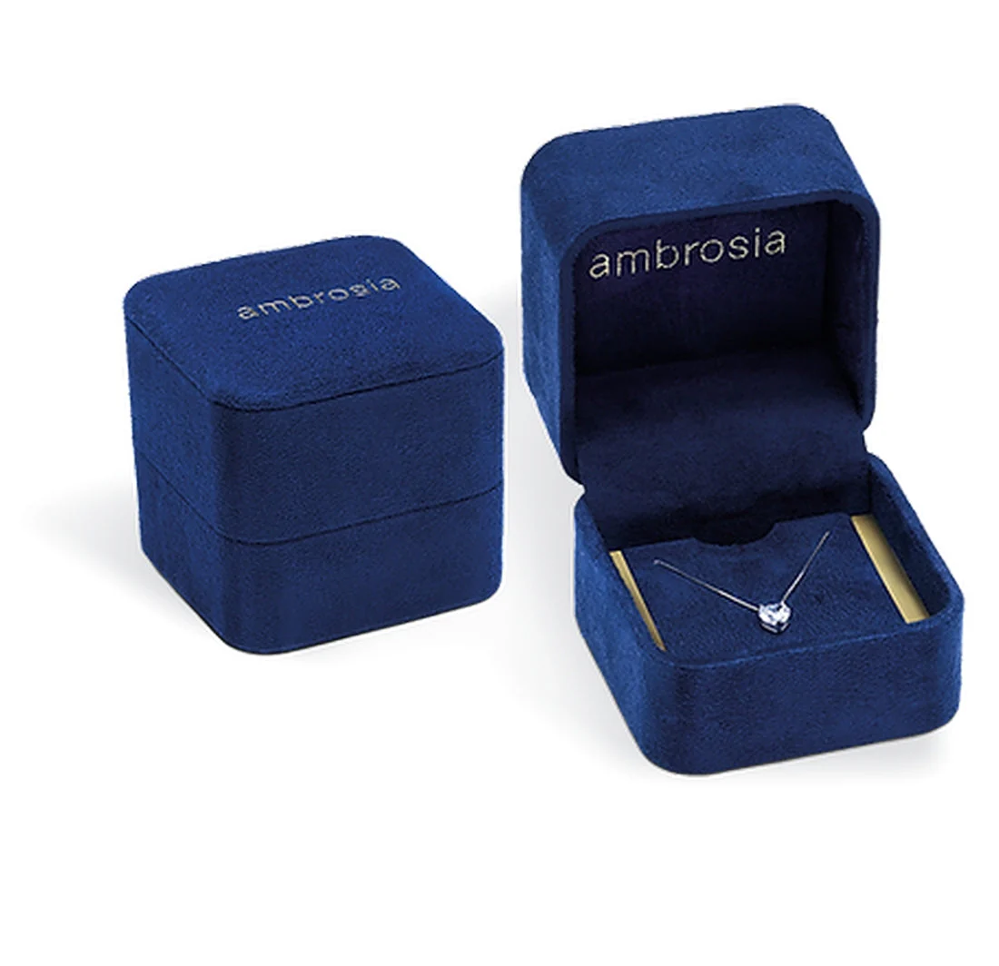 Collana Ambrosia Gioielli cuore a pav�� in oro bianco AGZ 265