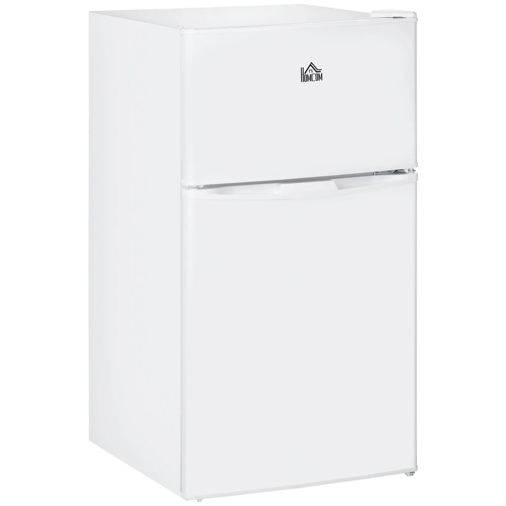 HOMCOM Double Door Mini Fridge with Freezer, 3.2 Cu.Ft Compact Refrigerator with Adjustable Shelf, Adjustable Thermostat