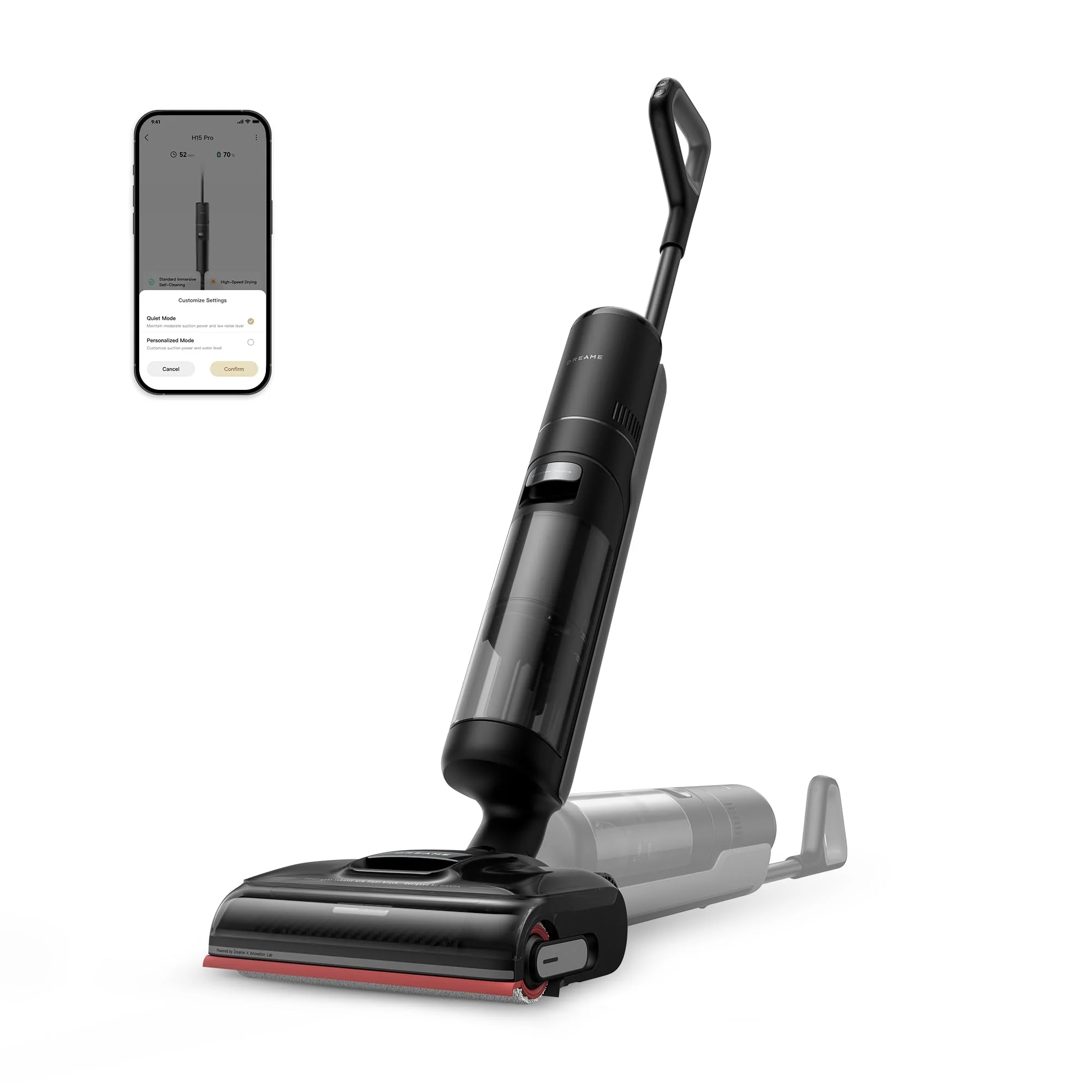 dreame H15 Pro Heat Nass- und Trockensauger, 85° C Wasser, GapFree AI-Roboterarm, RGB-Erkennung, 22.000 Pa Saugleistung, Haarentwirrung, 100° C Bürstenreinigung, 5 Min. 90° C Trocknung, App-Steuerung