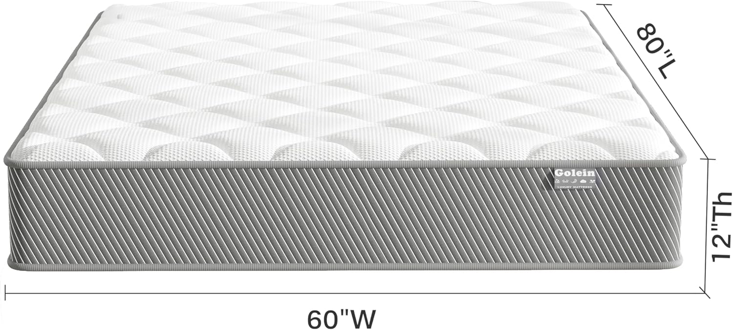 Queen Mattress, 12 Inch Memory Foam Queen Size Mattresses, Hybrid Mattress in a Box with Pocket Spring for Motion Isolation, Pressure Relief, CertiPUR-US, Medium Firm 80