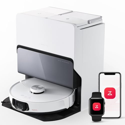 roborock S8 MaxV Ultra Robot Vacuum & Sonic Mop, 10000 Pa Suction, Corner to Edge Deep Cleaning, Hot Air Self Drying, Auto Empty & Refill, Detergent Dispenser, Obstacle Avoidance,White