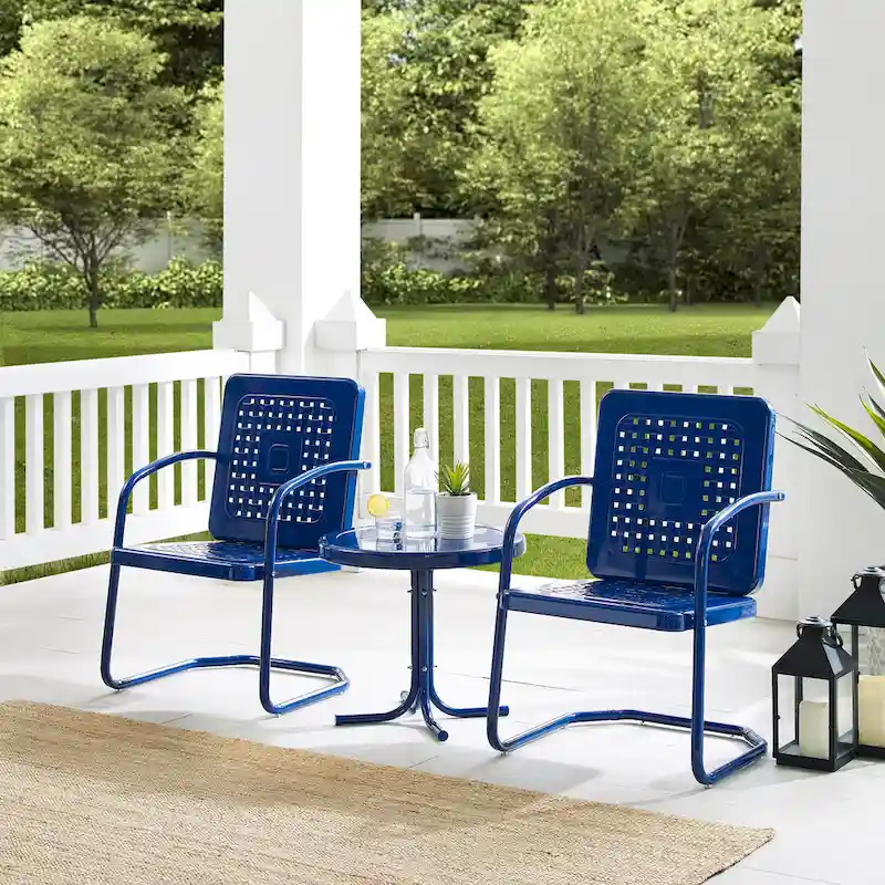 Crosley Bates 3Pc Outdoor Metal Chair Set - 22x84x35