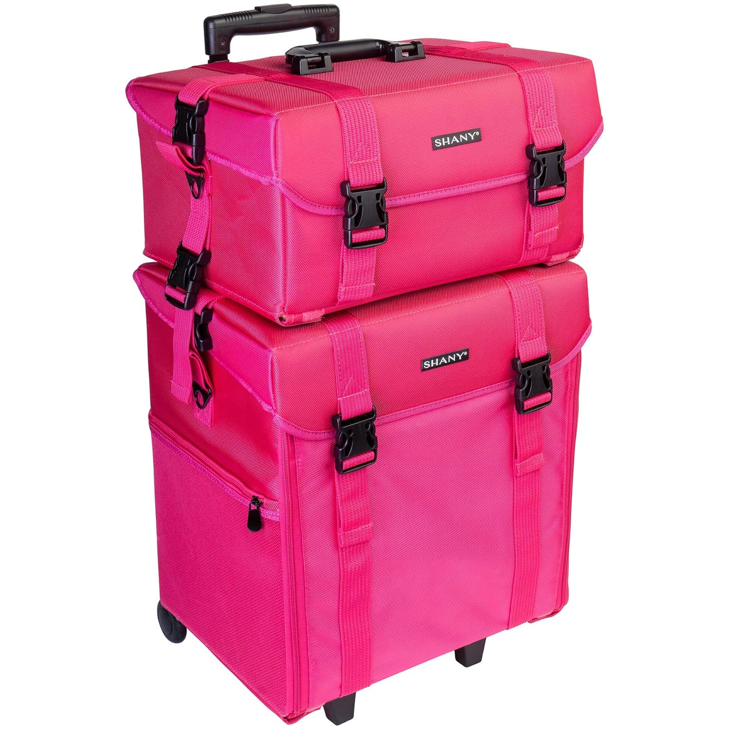 Jet Black Vinyl Cosmetic Case Travel Bag