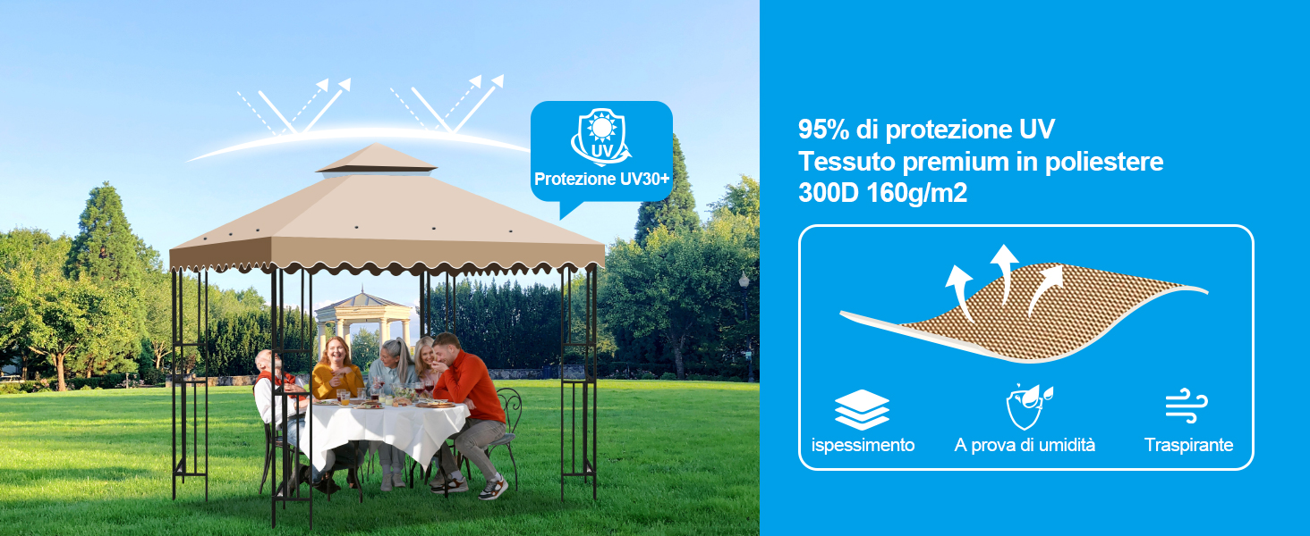 Tetto di Ricambio per Gazebo 3 x 3 m