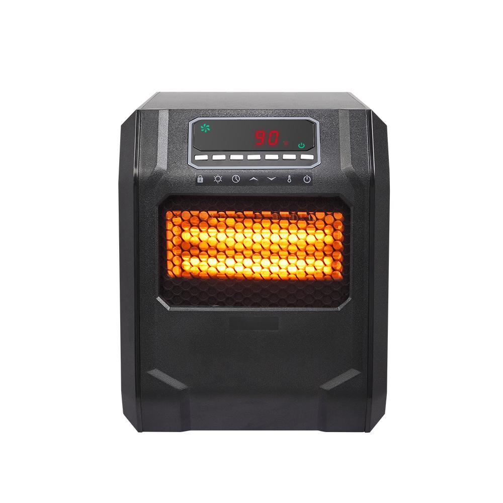 SAIBAI 1500W Quartz Tube Heater Digital Style 4 Quartz Tubes Black (Chanto Metal Fan)