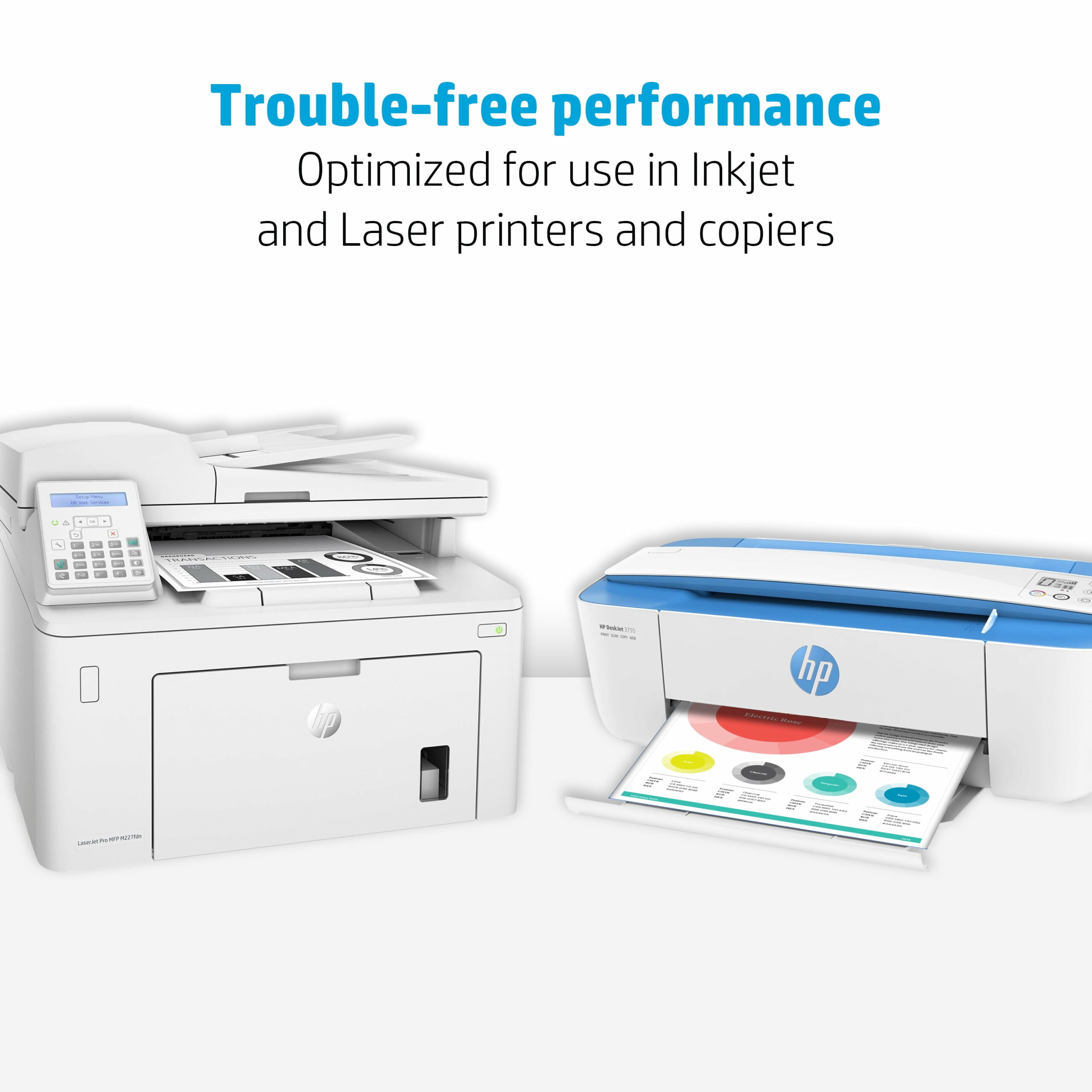 HP Bright White 24lb Printer Paper, 8.5&times;11, 5 Ream, 2,500 Sheets, FSC Certified