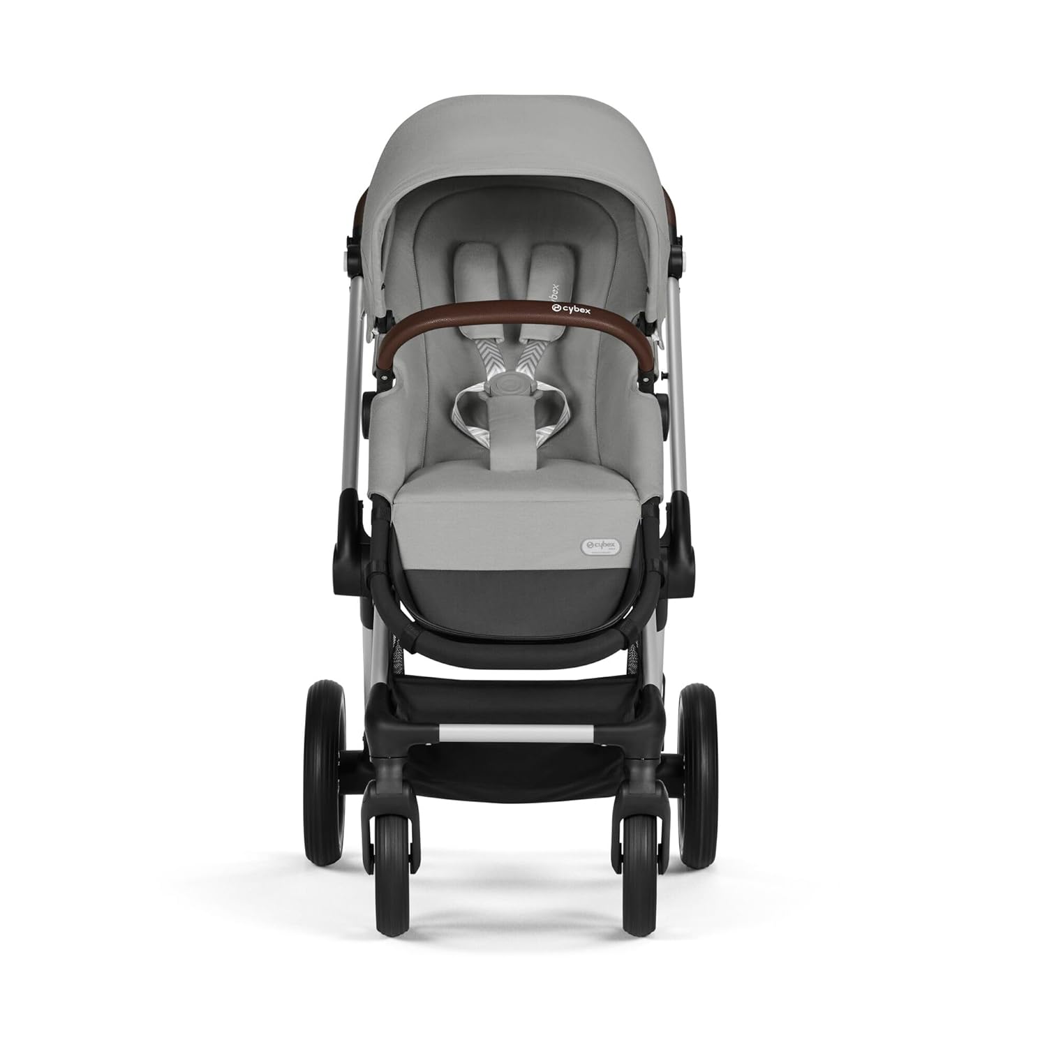 CYBEX Gold Kinderwagen EOS Lux 2-in-1 mit Babyschale Aton B2 i-Size und Babyschalen-Adapter, Reisesystem, Ab Geburt bis 22 kg (ca. 4 Jahre), Moon Black (Schwarz)