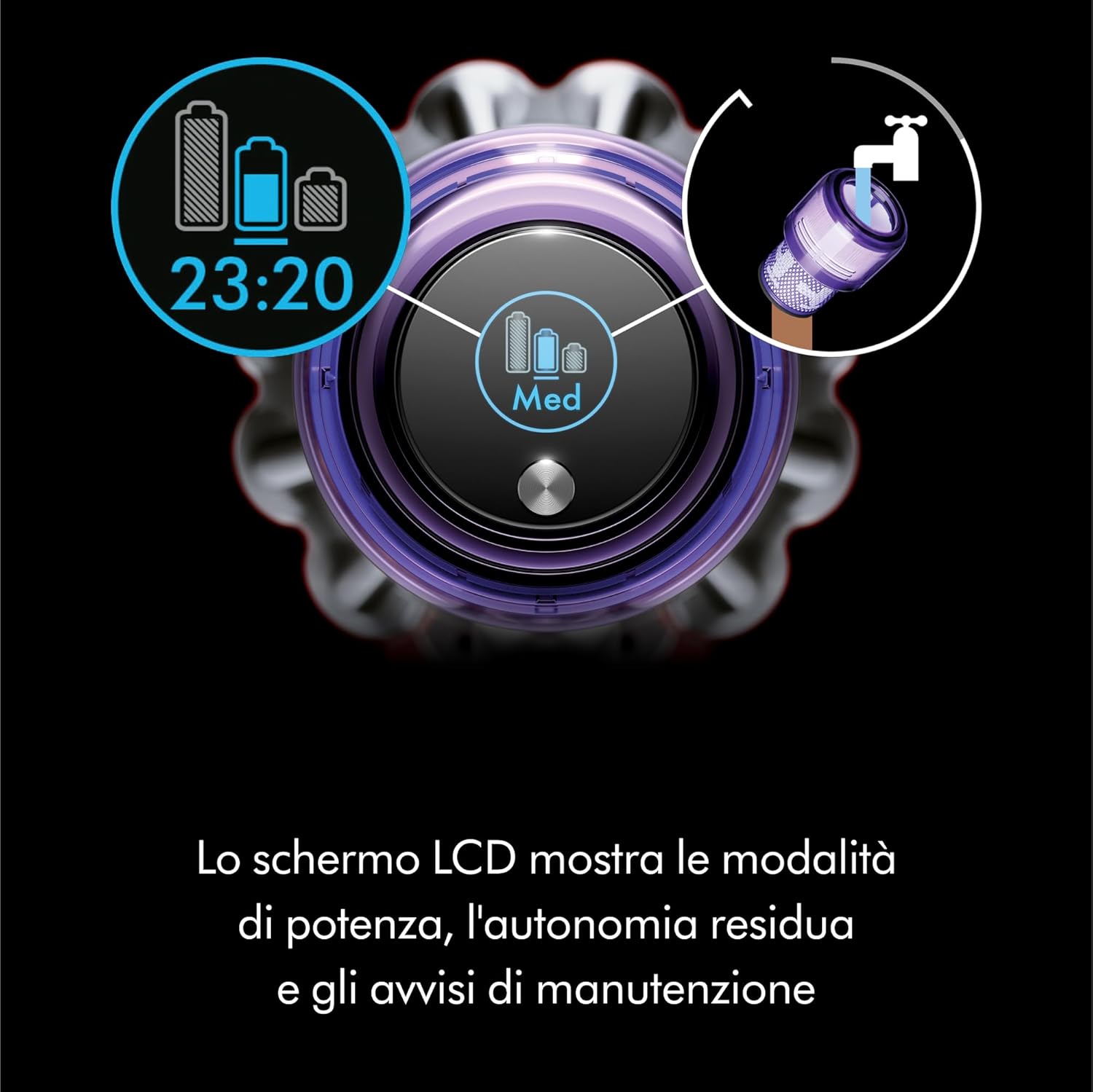 V11™ Advanced aspirapolvere senza filo, 200 Airwatt, autonomia 60 minuti, tecnologia anti-groviglio, aspirapolvere per pavimenti e portatile (Nichel/Viola)
