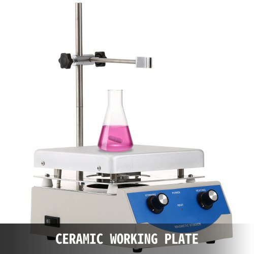 VEVOR Magnetrührer Magnetrührwerk SH-3 Magnetrührer mit Heizplatte 500W Magnetic Stirrer Hot Plate 170*170mm Magnetic Stirrer Mixer 3L