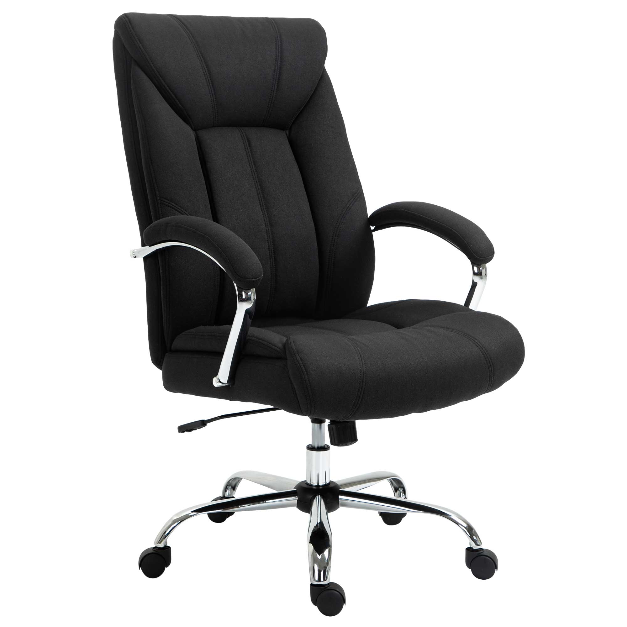 Vinsetto Bürostuhl Computerstuhl Schreibtischstuhl. höhenverstellbar, Wippfunktion, 65 cm x 78, Schwarz + Silber