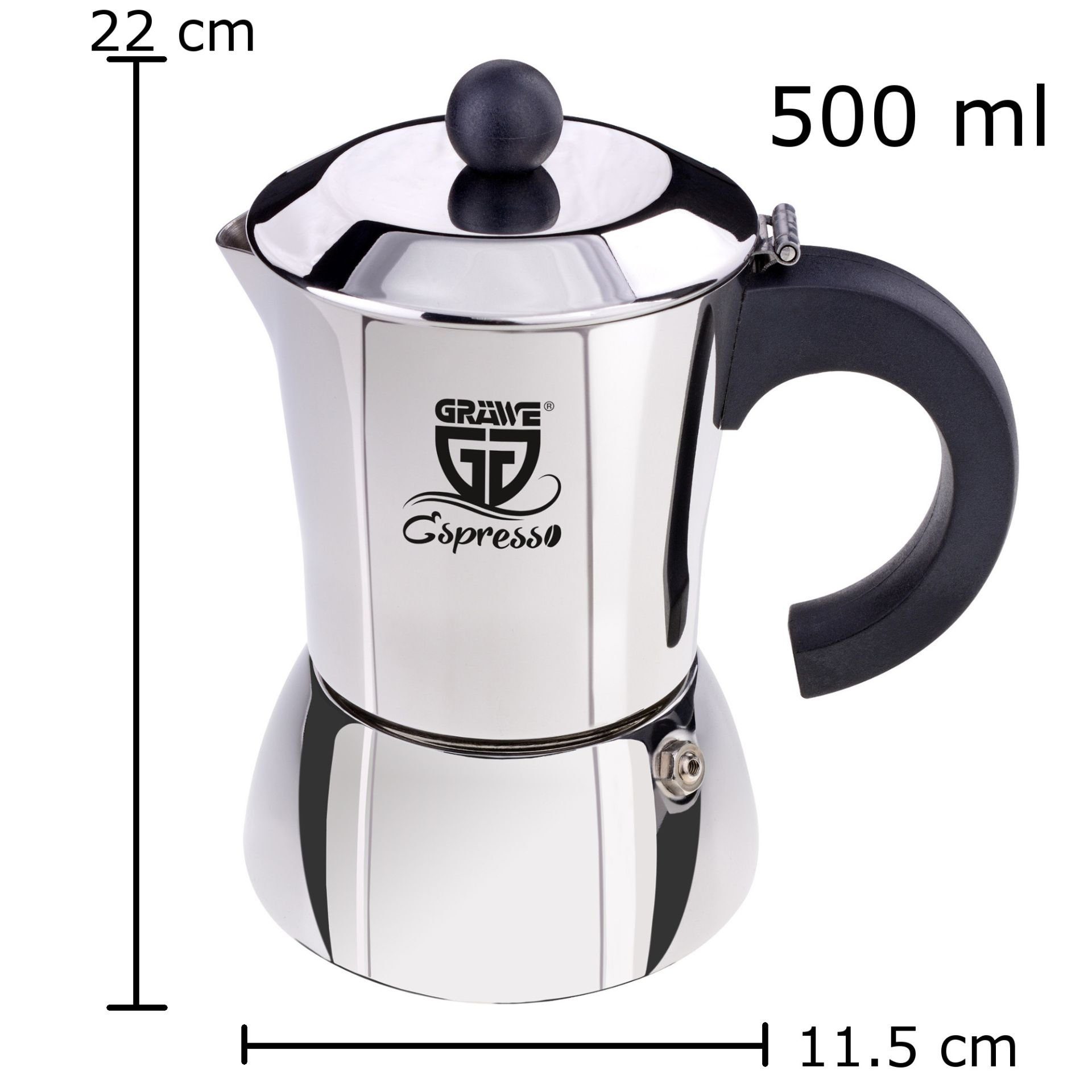 Espressokocher Gräwe Edelstahl Espressokocher 10 Tassen