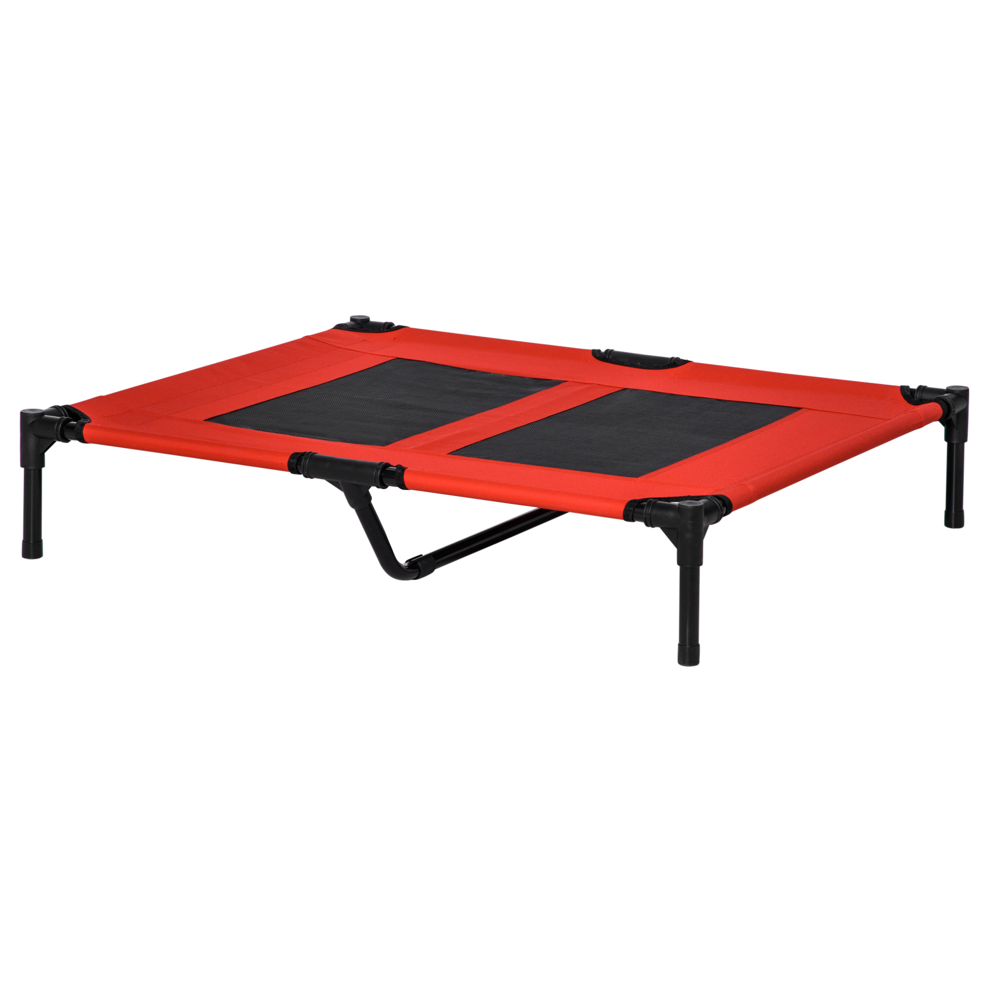 PawHut XXL erhöhtes Hundebett auf Füßen für Hunde und Katzen Campingbett Tier 92L x 76B x 18H cm Rot
